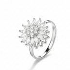 Anillo Girasol antiestrés giratorio ajustable – anillo antiestrés con aro giratorio ajustable