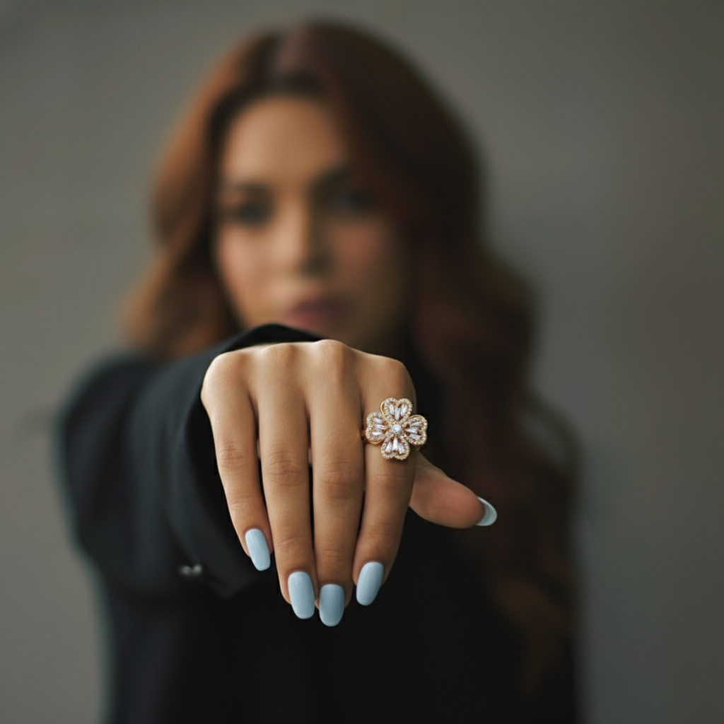 Anillo antiestrés dorado perfecto para el día a día de una mujer