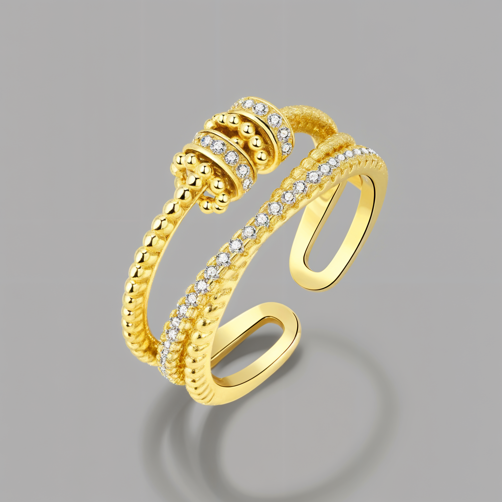 Anillo antiestrés resistente al agua color dorado