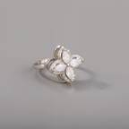 Anillo para reducir ansiedad tulipán ajustable para mujer en plateado